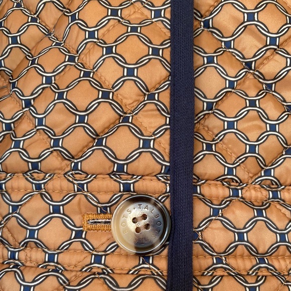 Talbots Quilted Button Down Coat Brown/Navy Two Pockets Lightweight Plus Size 2X - Picture 7 of 10